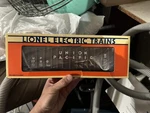 Vintage Electric Train Lionel Box Car, Union Pacific Guage, Brand New. Fixed Price $55.00.