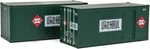 Walthers Ho Scale Railway Express Agency 20' Smooth Container 2PC 949-8681. Fixed Price $21.10.