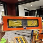 Lionel Railbox Boxcar Standard 50' Yellow Die-cast Trucks Opening Doors 20430. Fixed Price $89.00.