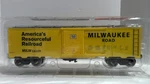 Menards Gold Line Gauge Boxcar Milwaukee Road 279-4530. Fixed Price $19.99.