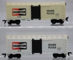 Ho Scale Model Power, 40' Box Car, Champion Spark Plugs, White, #8005-2 Lot Of. Fixed Price $27.99.