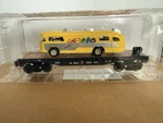 Menards Gold Line M&m's Central Gauge Flat Car With Bus. Fixed Price $35.00.