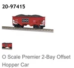 Mth Premier 20-97415, Bay Offset Hopper Car, Frisco, Nib. Fixed Price $45.00.