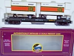 Mth Premier Scale Bnsf Flat Car With 20' Trailers 3 Nos. Fixed Price $75.00.