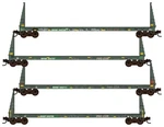 Micro-trains Mtl Z-scale Bnsf/ex-procor 60FT Bulkhead Flat Cars Weathered 4-PACK. Fixed Price $132.49.