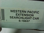 Gauge Lionel Western Pacific Extension Searchlight Car # 6-16637 Blt 1991 Nib. Fixed Price $25.00.
