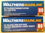 Ho Scale Walthers Mainline Lot Flatcar Soo #5120 89' Autorack Cb&q. Fixed Price $45.00.