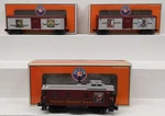 Lionel Norman Rockwell Assorted Freight Cars: 6-17657, 6-19562, 6-19563 Ex. Fixed Price $61.59.