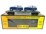 30-7647 Mth Auto Transport Flatcar W/ertl '50 Panel Trucks. Fixed Price $34.95.