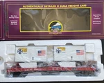 Mth Electric Trains O Scale Santa Fe Flat Car W/ Trailers Item #20-98111. Fixed Price $46.00.