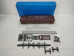 E&c Shops 62' Woodchip Gondola Milwaukee Road Kit Ribbed Dump End Made Usa. Fixed Price $21.99.