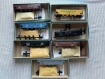 Scale Athearn Blue 7 Assorted Hopper Cars - (good Boxed). Fixed Price $34.99.