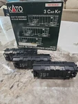 Kato #38-0105 3-ERIE Acf 70 Ton Covered Hopper Cars Gray Diff Lt Weather. Fixed Price $30.00.