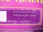 Mth 20-98171 Union Pacific Flatcar W/trailer 57258. Fixed Price $60.00.