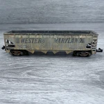 Scale Trix 4 Bay Open Hopper Western Maryland Weathered Custom Painted. Fixed Price $12.59.