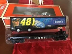 Lionel - 26350 Lowe's Jimmie Johnson Flatcar W/ Trailer No 48. Fixed Price $15.00.