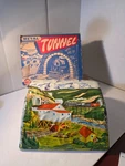 Vintage Marx Tin Litho Mine Tipple Tunnel Lumber Mill Mining Red Interior Box. Fixed Price $14.99.