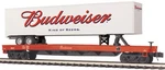 New Mth 20-98604 Budweiser King Of Beers Flat Car With 48' Trailer, Gauge. Fixed Price $69.34.
