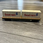 Ho Scale Flat Car Mantua Green And Tan - Great Northern 42953 Vintage Train. Fixed Price $15.91.