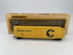 Bachmann #11147 Ho Scale Chessie System 50' Box Car Yellow W/ Good. Fixed Price $7.49.