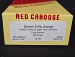 Ho Red Caboose RC-5007-24 D&rgw General Service Steel Side Gondola #46425. Fixed Price $22.99.