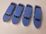 (4) Lionel 6416 Blue Athearn Boats- Pkg. Of Four- For Loader. Fixed Price $32.00.