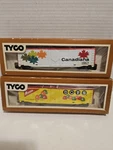 Tyco Ho Canadiana 365E & Mason Dots 365C Box Cars Vintage Freight. Fixed Price $30.00.