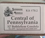 Sunshine Models Central Of Penna. 52FT. Bethlehem Gondola #70.2 Kit , Nos. Fixed Price $49.95.
