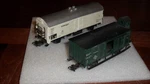 M Rklin H0 Scale Freight Cars Green Caboose & White Kuhlwagen Refrigerator. Fixed Price $12.99.