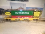 Menards Intermodal Yellow Dttx 6959 With Evergreen &k-line Container Gauge. Fixed Price $75.79.