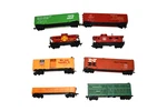 Lot 8 Ho Freight Cars Caboose Box Livestock Gondola Model Railroad Layout. Fixed Price $20.00.