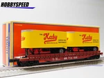 Lionel Mkt Katy 50' Tofc Flatcar W/2 20' Trailers Gauge Train 2426720 New. Fixed Price $148.84.