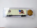 MICRO-TRAINS-#07400122-PRESIDENTAL Caboose- Franklin Pierce Boxcar. Fixed Price $22.99.