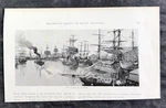1888 Atlas Of Australasia Antique Print South Australia & View Port Adelaide. Fixed Price $35.00.