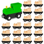 30 Pcs Unfinished Diy Wooden Trains Magnetic Unpainted Cars Toys.... Fixed Price $60.59.