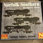 Micro Trains #983 05 104 Scale "norfolk Southern Weathered Hopper Pack. Fixed Price $90.00.