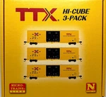 Micro Trains 99301850 60' Hi-cube Boxcar Pack Ttx Tbox. Fixed Price $119.99.