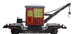 19015-1918 German Bing 0-GAUGE Tin Lithographed Medium Crane Freight Car. Fixed Price $110.00.