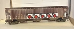 Scale Intermountain Custom Weathered + Graffiti Covered 3 Bay Hopper Atsf Q. Fixed Price $52.00.
