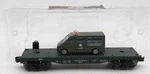 Menards 279-3449 Gauge Army Flatcar With Military Van #10067 Ex/box. Fixed Price $12.79.
