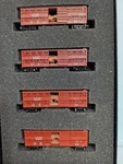 N Scale 40' Despatch Stock Car (4-PACK) Atsf Mtl #99300188. Fixed Price $89.98.