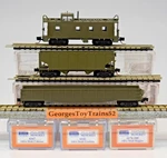 Mtl Sp Run Postwar Memories Undec Olive Drab 3-CAR Set 6167 6142 6176-100 Nib. Fixed Price $85.00.