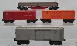 Lionel Gauge Vintage Freight Car Assortment: 335955, X6004, 3454, X6014. Fixed Price $64.99.