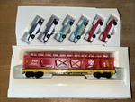 Ho Scale Life-like Santa 9704 Bi Level Auto Carrier W/ 6 Cars New. Fixed Price $15.00.