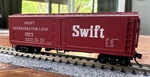 Intermountain Scale Rtr #67708-05 Refrigerator Car Swift Red 5038 Ny. Fixed Price $23.99.