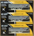 K-line K623-1831/1832/1833 Ns Norfolk Southern Coal Hopper 3-PACK O-gauge Nos. Fixed Price $129.99.