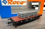 Roco Ho Scale #46384 Flat Car With Track Load Nib. Fixed Price $45.99.