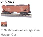 Mth Premier 20-97429, 2-BAY Offset Hopper Car, New York Central, Nib. Fixed Price $45.00.