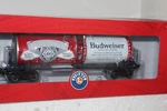 Lionel #2228320 Budweiser Tank Car. Fixed Price $84.95.