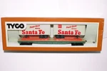 Ho Tyco 354A Santa Fe 50' Flat Car W/ 2 Piggy-back Trailers, Mint Orig Box. Fixed Price $20.00.